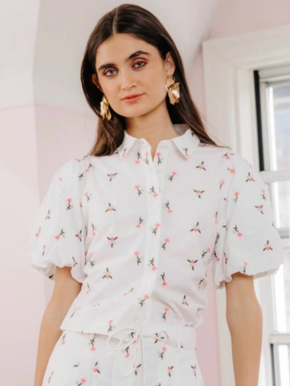 Love The Label Reshma Floral Puff Sleeve Blouse